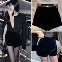 Quần đùi nữ phiên bản non-D màu đen quần short nữ mùa xuân hè 2023 kiểu dáng ôm vừa vặn và đa năng LS880