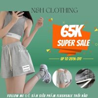 Quần đùi nữ unisex quần short mặc nhà cạp chun dây rút thể thao Ulzzang hàng Quảng Châu cao cấp - N&H Clothing