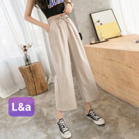 Quần đũi ống rộng  nữ cạp chun , quần dáng suông form rộng