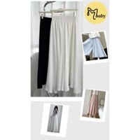 quần đũi ống rộng,quần giả nữ bigsize ,chất đũi Quần giả váy lửng 2 lớp cạp cao lưng chun tiện lợi mát mẻ che khuyết điể