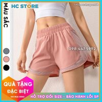 Quần Đùi, Quần Short Nữ 2 Lớp QS03 Tập Gym, Yoga Cao Cấp, Có Túi Đựng Điện Thoại. ་ ✔