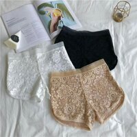 Quần Đùi Ren Váy Mặc Trong Kiểu Hoa Cúc 019 - ĐEN