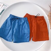 Quần đùi short kaki ngắn cho bé trai 1 2 3 4 5 6 7 tuổi túi ốp dây rút cá tính - Quần áo trẻ em QĐ22004