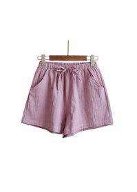 Quần đùi short nữ vải đũi thời trang mát mẻ mùa hè QĐ06 - Tím - M