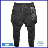 Quần đùi tập gym 2 lớp liền legging ASRV SP126, Quần thể thao nam lót legging [Gym T-Rex] *