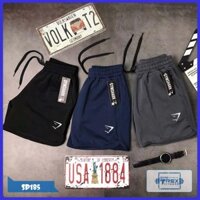 Quần đùi tập gym nam dáng squat SP185, Quần short thể thao nam thun nỉ 2 da [Gym T-Rex] *