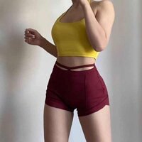 quần đùi tập gym nữ fitme sportswear Quần đùi tập yoga quần ba điểm tập thể dục thể thao nâng mông quả đào mới cho nữ quần tập chạy bộ cạp cao bó sát mặc ngoài