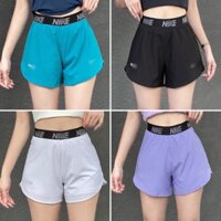 Quần Đùi Tập Gym Yoga Nữ, Quần Short 2 Lớp Lưng NK