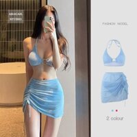 Quần Đùi Thiết Kế Đồ Bơi Đi Biển Nữ Chia Bikini Bộ Ba Mảnh Siêu Cổ Tích Gợi Cảm Cô Gái Lớn Nhỏ Ngực Kỳ Nghỉ Người Lớn Nóng Mùa Xuân Đồ Bơi 3.16 yn