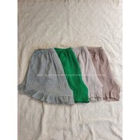 Quần đùi xô muslin, quần ngủ nữ nhún bèo Mụp Clothing