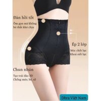 Quần Gen Nịt Bụng Định Hình Cạp Cao Kéo Khóa Có Nẹp Chống Cuộn Siết Eo Thon Gọn