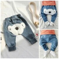 Quần giả Jean gấu trắng cho bé