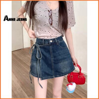 Quần giả váy ANNA jean lưng cao MSP502 thắt nơ phong cách hàn quốc
