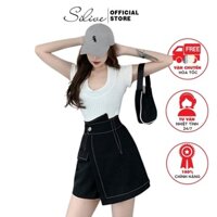 Quần giả váy, chân váy chỉ nổi silive có quần lót trong kiểu dáng trẻ trung năng động