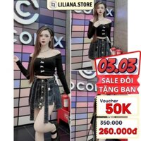 Quần giả váy jean LILIANA STORE (tặng kèm đai) quần short nữ ngắn nhiều khuy màu đậm size S M L 1823