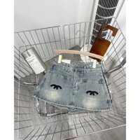 Quần Giả váy Jean ngắn ,quần váy bò thêu 2 bên TIMON JEANS