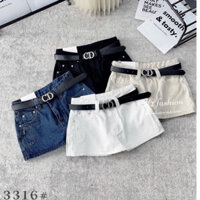QUẦN GIẢ VÁY JEANS KÈM ĐAI CD HÀNG QCL1 MS273316