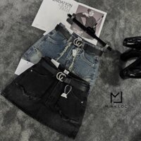 Quần Giả Váy Jeans Quảng Châu Túi Cắt Tua Rua Kèm Đai Belt GC Hàng Cao Cấp Có Sẵn Ảnh Thật Lemie By Lekemqc
