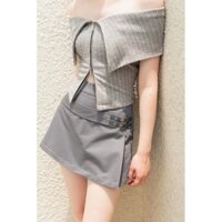 Quần Giả Váy Nữ 𝐃𝐗 𝐃𝐄𝐗𝐔 Màu Ghi Phối Đai Thanh Lịch, Trẻ Trung PASSION BOTTOM_DXQ160048