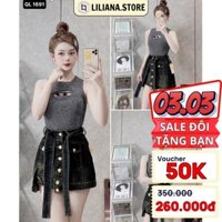 Quần giả váy nữ LILIANA STORE (tặng kèm đai) quần short bò ngắn nhiều khuy nhiều màu size S M L 1531