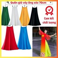 Quần Giả Váy Ống Xéo 70cm Loe Rộng Mặc Cùng Áo Dài Cách Tân Nữ Truyền Thồng Biểu Diễn Văn Nghệ Vải Lụa Đẹp Nhiều Màu