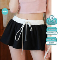 Quần giả váy phối màu kèm nơ Miho House