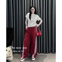 Quần Gió Adidas 3 Sọc Nữ Chất Liệu Cao Cấp Bền Màu Không Nhăn D063