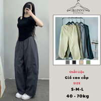 Quần gió nữ cạp chun MUNNY CLOTHING, quần ống rộng Harem thể thao dáng thụng 211