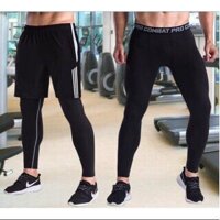 Quần giữ nhiệt COMBAT PRO Quần Legging Nam tập Gym bóng đá bóng rổ