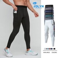 Quần giữ nhiệt nam cao cấp, quần legging nam tập gym, đá bóng thể thao co giãn TOLYN Quần chạy bộ có túi KP097