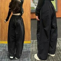 Quần Harem Parachute dáng rộng cạp chun  chất gió nhăn