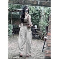 Quần Harem Parachute Pants BigSize ,Quần Gió Nhăn 4 túi Dáng Thụng bản đầy đủ full