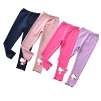 Quần Hello Kitty Bé Gái Trẻ Em Quần legging Thường Ngày Cho 2-8 Tuổi Thời Trang Trẻ Em In Hình Hoạt Hình Quần legging Cổ Điển Bé Gái Quần Cotton Bé Gái Quần legging Bé Gái