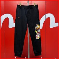 ♞,♘Quần in hình mèo may mắn Evisu Quần thể thao rộng rãi dành cho nam Áo thun 100%