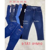 Quần jean 9 tất MẪU-9YM10 Không lật lai.YUME JEAN BIGSIZE[ FREESHIP KHI MUA HÀNG] Vải dày và co giãn có size 26-44.