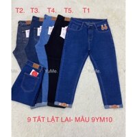 Quần jean 9 TẤT  nữ HOTTREND MẪU 9YM10 có size 26-44. Quần Jean lưng cao vải cotton dày và co giãn. Đặt biệt không raMàu