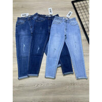 Quần jean baggy 9 tấc lưng thun xuất khẩu co giãn