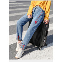 Quần jean baggy BIG SIZE thêu hàng chuẩn QBD20 - M