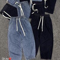 Quần Jean Baggy Chất Mỏng Mềm Mịn Cạp Chun Lưng Cao Tôn Dáng Cao Cấp ( Dành Cho Người Mập )