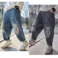 Quần Jean Baggy cho bé trai, bé gái mặc 4 mùa có size từ 32kg - 50kg