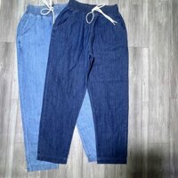 Quần Jean baggy giấy lưng thun 9 tấc co giãn nhẹ ( 40-55 kg)
