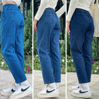 Quần jean baggy giấy ống ôm nhẹ thoáng mát, Quần bò giấy lưng chun co giãn