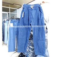 Quần jean baggy giấy ống ôm nhẹ Quần bò giấy lưng thun (40-70 kg)