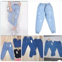 Quần Jean baggy lỡ 9 tấc - teen cá tính cho cả trẻ và người lớn- mang trên mắt cá - ( có size 70kg )