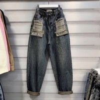 Quần Jean Baggy Lưng Cao Phong Cách Hàn Quốc