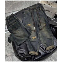 Quần Jean Baggy Lưng Thun 55-85kg ( Big Size Huỳnh Ngọc )