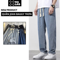 Quần jean baggy nam cạp chun co giãn có dây rút XMALAB quần bò ống rộng thời trang Hàn Quốc B137