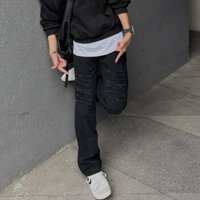 Quần Jean Baggy Nam MiX STUDIO jean ống rộng rách tua dáng suông hot trend