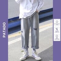 Quần jean baggy nam rách gối,rách cạnh, ống xuông rộng mã RGC01 hot 2025