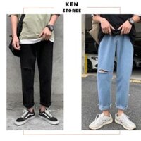 Quần Jean baggy Nam Rách hottrend phong cách Hàn Quốc Menswear Demin